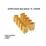 Xt90 Konnektör Soket Seti Erkek + Dişi 5 Takım