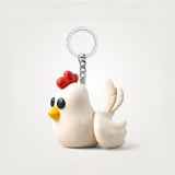 Xtoys Tavuk Figürü Anahtarlık, Hediyelik Çanta Aksesuarı ve Hareketli Oyuncak | BawkBawk