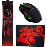 Xtrıke Me Oyuncu Mouse + Mouse Pad Set, Yüksek Kalite, Rgb Işıklı Gaming Mouse ve 30X24CM Desenli Oyuncu Mousepad - Kırmızı