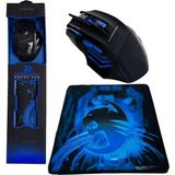 Xtrıke Me Oyuncu Mouse + Mouse Pad Set, Yüksek Kalite, Rgb Işıklı Gaming Mouse ve 30X24CM Desenli Oyuncu Mousepad - Koyu Mavi