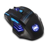 XuanGui F14 Kablosuz Oyun Faresi, Yan Düğmeler, 2400 DPI Bluetooth Oyun Faresi, 7 Düğme, Mavi LED Arkadan Aydınlatmalı ve Pro Optik Sensör, PC, Dizüstü Bilgisayar için