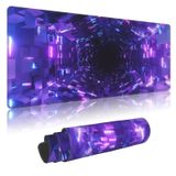 Xuejiaku Mouse Pad Fantezi Mor Renkli 3D Zaman Tüneli Oyun Mouse Pad,XXL Büyük Mouse Pad,Kaymaz Kauçuk Tabanlı Masa Matı, Klavye ve Fare için Masa Matı 12 X 80 cm Mousepad