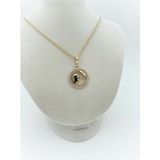 XUPING JEWELRY 14 Ayar Altın Kaplama,Anne Çocuk Zirkon Taşlı Zincirli Kolye