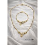 XUPING JEWELRY Anneler Günü Hediyesi Kalp Charm Detaylı Gold Kolye ve Bileklik Seti | Xuping 14K