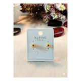 XUPING JEWELRY BİLGE TAKI Vip Gümüş ve Altın Rengi Çelik Top Küpe Günlük Kullanıma Uygun