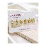 XUPING JEWELRY Küpe Seti Xuping Damgalı 14K Altın Kaplama Kuyumcu Model Antialerjik Kadın Küpe Seti Tektaş Küpe Paslanmaz Kadın Çelik Küpe Xuping