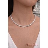 XUPING JEWELRY Özel Vip Zirkon Taşlı Rhodium Dönmez Su Yolu Şık Günlük Kadın Kolye