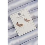 Xuping Rose Renk Zirkon Taşlı Ay ve Güneş Tasarımlı Küpe