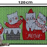 XXL Büyük Boy Elekli Tuvalet Önü Desenli Kedi Kumu Paspası 60X120 cm (AÇIK YEŞİL)