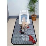 Xxl Büyük Boy Elekli Tuvalet Önü Desenli Kedi Kumu Paspası 60X120 cm - Koyu Gri