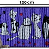 XXL Büyük Boy Elekli Tuvalet Önü Desenli Kedi Kumu Paspası 60X120 cm (MOR)