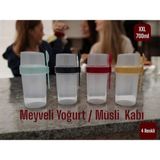 Xxl Meyveli Yoğurt Kabı*müsli Kabı*4 RENKLI*700ML - Sarı - 700 ml