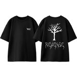Xxxtentacion Revenge Ağaç Tasarım Sırt Baskılı Pamuk Siyah Oversize T-Shirt - XL
