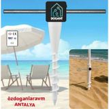 Xxxxl 48 Cm Beyaz Plaj Deniz Bahçe Şemsiyesi Kazığı Metal