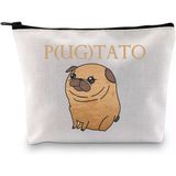 Xyanfa Pugtato Makyaj Çantası Komik Pug Hediye Pug Sevgili Hediye Pug Sahibi Hediye Pug Fermuarlı Çanta Pug Meraklıları Için Hediye
