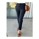 xyoung Beli Lastikli Duble Paça Pantolon KOYU LACİVERT
