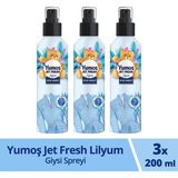 Xyumoş Jet Fresh Giysi Spreyi Yıkamadan Ferah Koku ve Ütü Etkisi Lilyum 200 ml X3