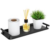 XZHXFX Tuvalet Kağıdı Sepeti, Saplı Metal Tuvalet Tepsisi - Banyo ve Mutfak Masası için Kağıt Saklama - Banyo Tepsisi (Siyah)