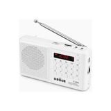 Y-096 Bluetoothlu Şarjlı Cep Radyosu, 18650 Pilli Taşınabilir Fm Radyo, USB ve Tf Kart Destekli, Type-C Şarjlı, LED Fenerli Acil Durum ve Deprem Radyosu (Beyaz) - 10 cm - Standart