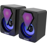 Y-9077 Mini Bilgisayar Hoparlörü Rgb LED Işıklı Gaming Oyuncu Hoparlörü 3.5mm Jack USB Speaker 1+1 Ses Sistemi