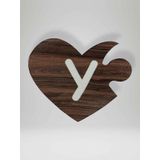 Y Harfi (Sol Parça) – Ahşap Puzzle Kalp Harf Magnet – Buzdolabı Süsü – İkili Uyumlu (kod:1045)