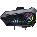 Y10 Intercom Bluetooth Kask Kulaklığı Rgb Işıklı Motosiklet Otomotik Cevaplama - Standart