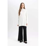 Y1325 Relax Fit Beli Lastikli Geniş Paça Basic Düz Triko Pantolon