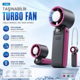 Y19s Taşınabilir Turbo Fan 199 Kademeli Şarjlı Mini Vantilatör Led Ekranlı Sessiz El Fanı siyah