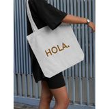 Y2k Hola Tasarım Kalın Tote Bag, Bez Çanta, Shopper Bag, Omuz Çantası, Pinterest Çanta - 10D-Krem
