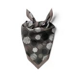 Y30 Kadın Petek Desenli Bandana 50x50 Siyah Beyaz DG0389-22