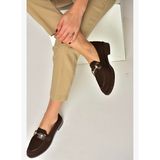 Y330722104 Kahverengi Triko Kumaş Toka Detaylı Günlük Kadın Ayakkabı