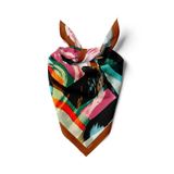 Y8 Kadın Sulu Boya Desenli Bandana 50x50 Gri DG0479-22