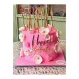YA Creative Studio Happy Birthday Gold Ayna Pleksi Pasta Önü Yazısı | Pasta Dekoru