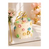 YA Creative Studio Kişiye Özel Altın Ayna Pleksi Pasta Üstü İsim Yazısı | El Yazısı Cake Topper Pasta Topper