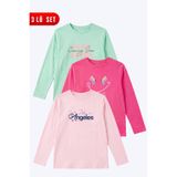 YA KO KİDS 3'lü Kız Çocuk Yuvarlak Yakalı Baskı Detaylı Sweatshirt