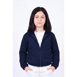 YA KO KİDS Kız Çocuk Dik Yaka Fermuarlı Basic Sweatshirt
