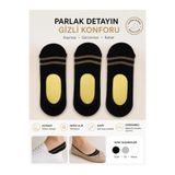 YAADE 3 ÇİFT BURUN DİKİŞSİZ SİLİKONLU SİMLİ KADIN BABET ÇORAP