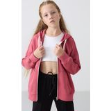 Yaban Gülü Pamuklu İçi Tüylü Yumuşak Dokulu Standart Fit Nakışlı Kız Çocuk Sweatshirt - 75149
