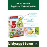 Yabancı Dil Eğitici Zeka Geliştirici Çocuk İlk 50 Sözcük İngilizce Türkçe Kartlar Yabancı Dil