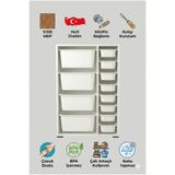 yabilmo %100 MDF Gövde Kolay Minifix Bağlantı 12 Çekmece Çok Amaçlı Oyuncak Dolabı - 12 Sepetli Beyaz Dolap