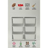 yabilmo %100 MDF Gövde Kolay Minifix Bağlantı 6 Çekmeceli Çok Amaçlı Oyuncak Dolabı - 6 Sepetli Beyaz Dolap