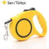 Yacel Makaralı Otomatik 5 Metre Geri Çekilebilen Kedi ve Köpek Gezdirme Tasması / Max 15 kg - Sarı