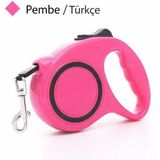 Yacel Sj Makaralı Otomatik 5 Metre Geri Çekilebilen Kedi ve Köpek Gezdirme Tasması / Max 15 kg - Pembe