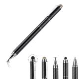 Yacig Kapasitif Stylus Kalem, 4'ü 1 Arada Yüksek Hassasiyet ve Hassas Dokunmatik Ekran Stylus Şeffaf Disk Ucu, Siyah Kauçuk Uç ve Örgü Fiber Uç Evrensel Dokunmatik Ekran Cihazıyla Uyumlu, Siyah