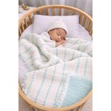 Yada Baby %100 Pamuklu 8 Katlı Multi Müslin Bebek Çocuk Battaniyesi – Xl (120X100 Cm) Bebe Mavisi - Mint Yeşili - 120 x 100 cm