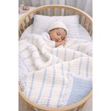 Yada Baby %100 Pamuklu 8 Katlı Multi Müslin Bebek Çocuk Battaniyesi – XL (120x100 cm) MAVİ