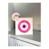 YADA Pembe Nazar Boncuğu - Rhinestone Kit, Diamond painting, Kristal Taş Yapıştırma 20x20 Kanvas