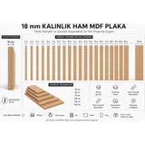 YaDe Ahşap 29 CMX50 cm Ham Mdf Çıta | Boyanabilir Düz Duvar ve Dekorasyon Çıtası