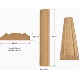 YaDe Ahşap Dekoratif Çıta | Desenli Boyanabilir Ham Mdf - 38 mm Genişlik - 1 Metre Boy - 38mm