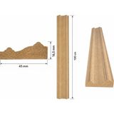 YaDe Ahşap Dekoratif Çıta | Desenli Boyanabilir Ham Mdf - 45 mm Genişlik - 1 Metre Boy - 45mm